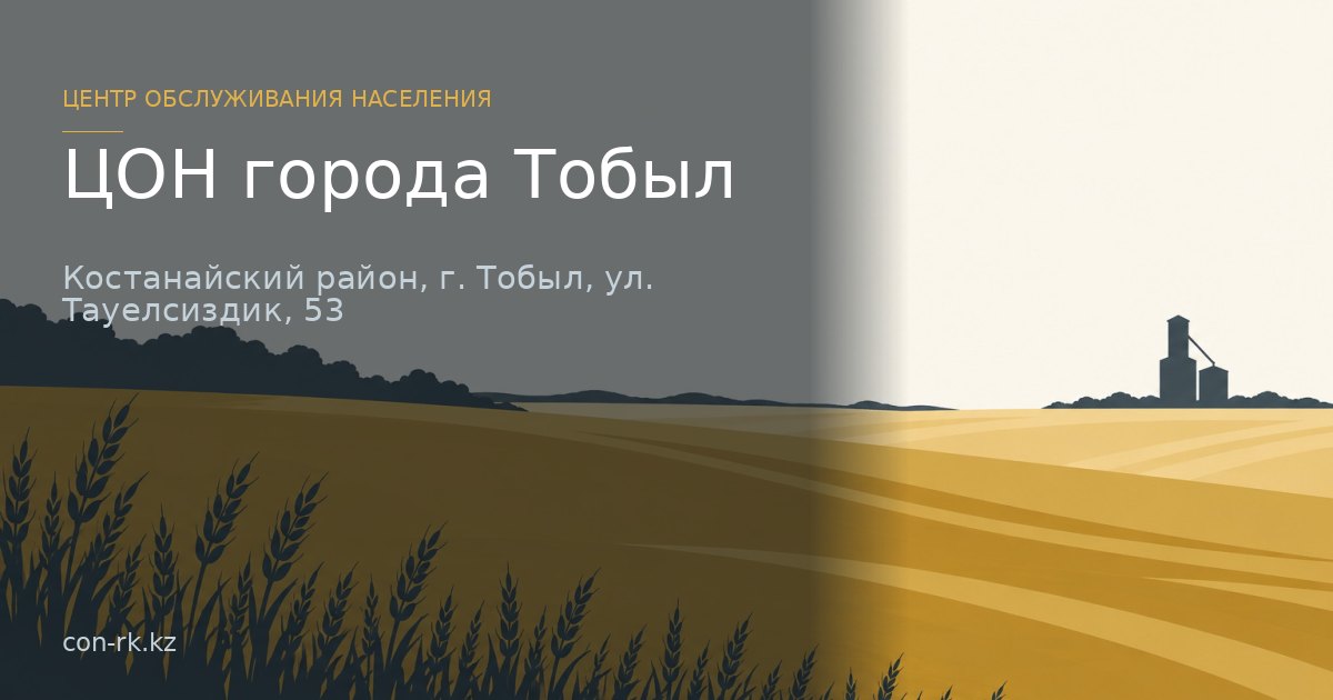 ЦОН города Тобыл, Костанайский район, г. Тобыл