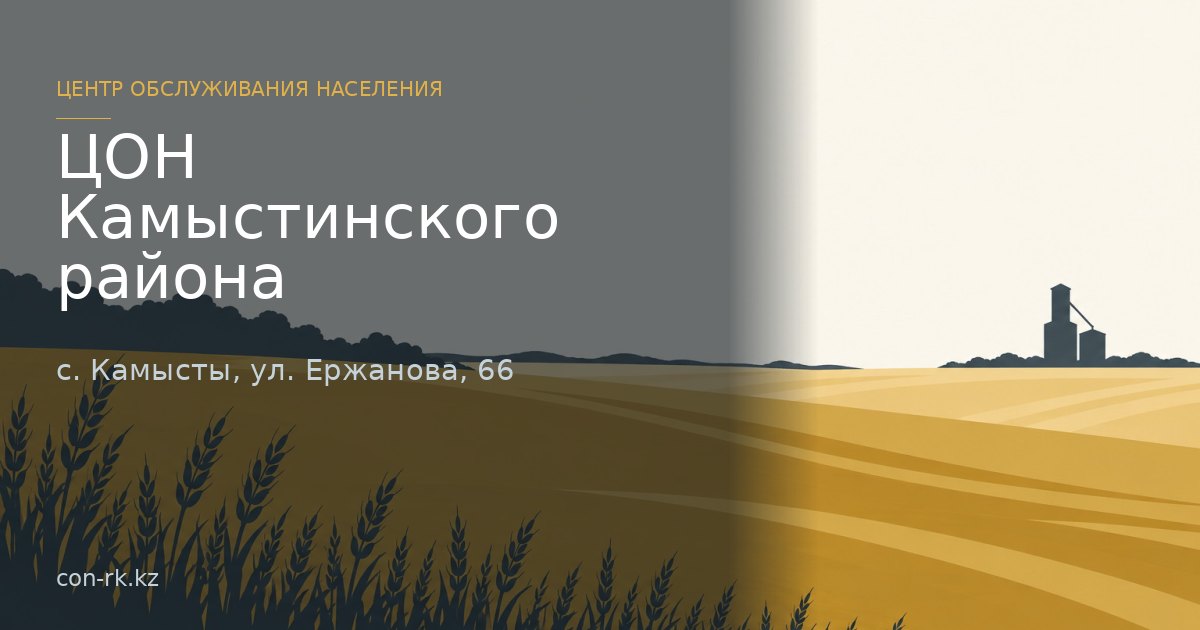 ЦОН Камыстинского района, с. Камысты