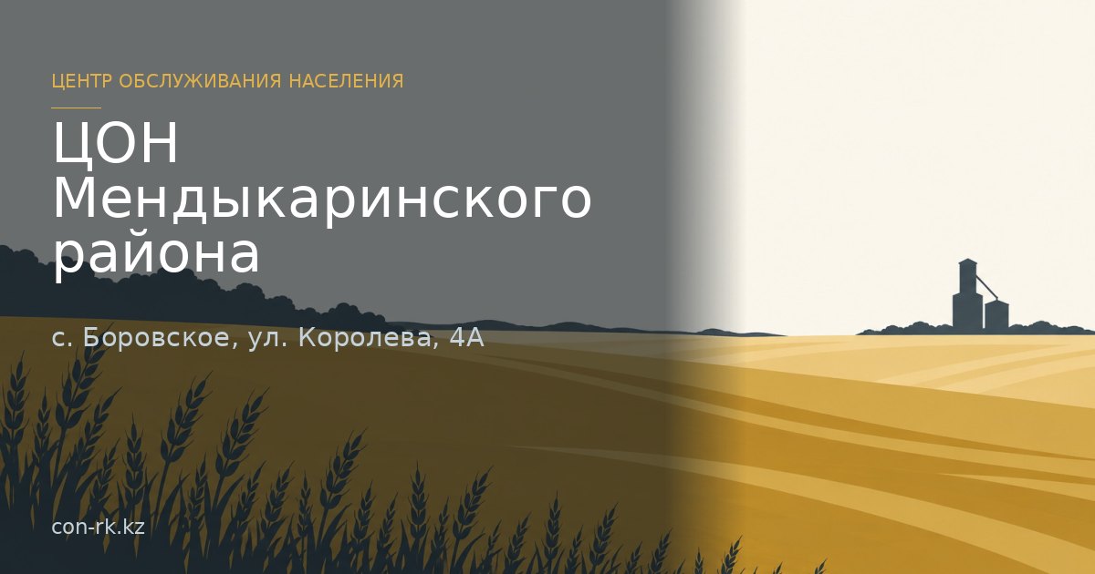 ЦОН Мендыкаринского района, с. Боровское