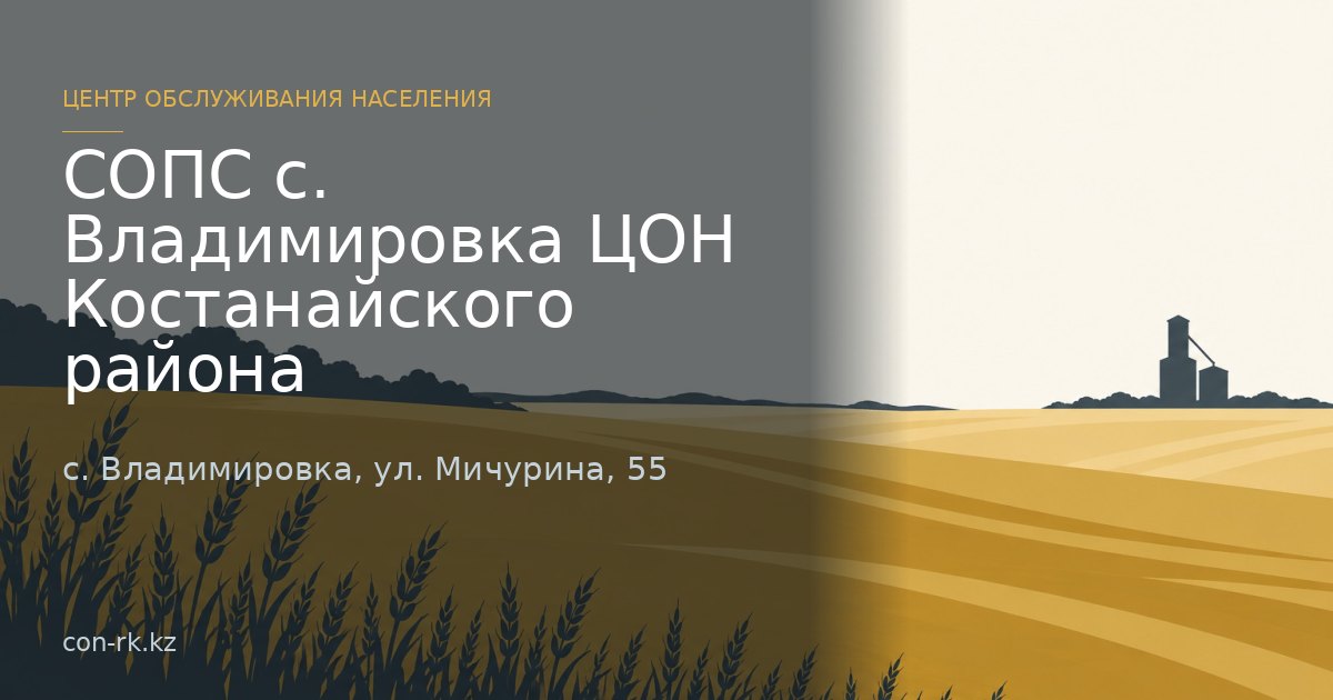 СОПС с. Владимировка ЦОН Костанайского района,  с. Владимировка