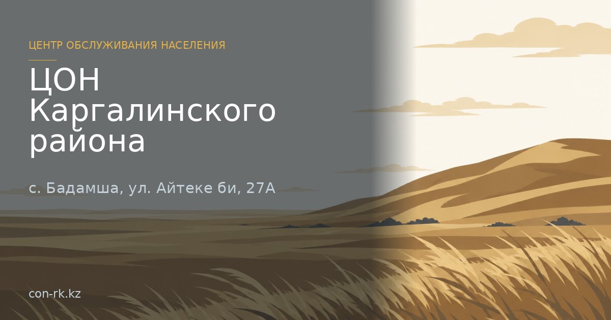ЦОН Каргалинского района, с. Бадамша